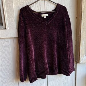 Michael Kors V-Neck Deep Burgundy Sweater